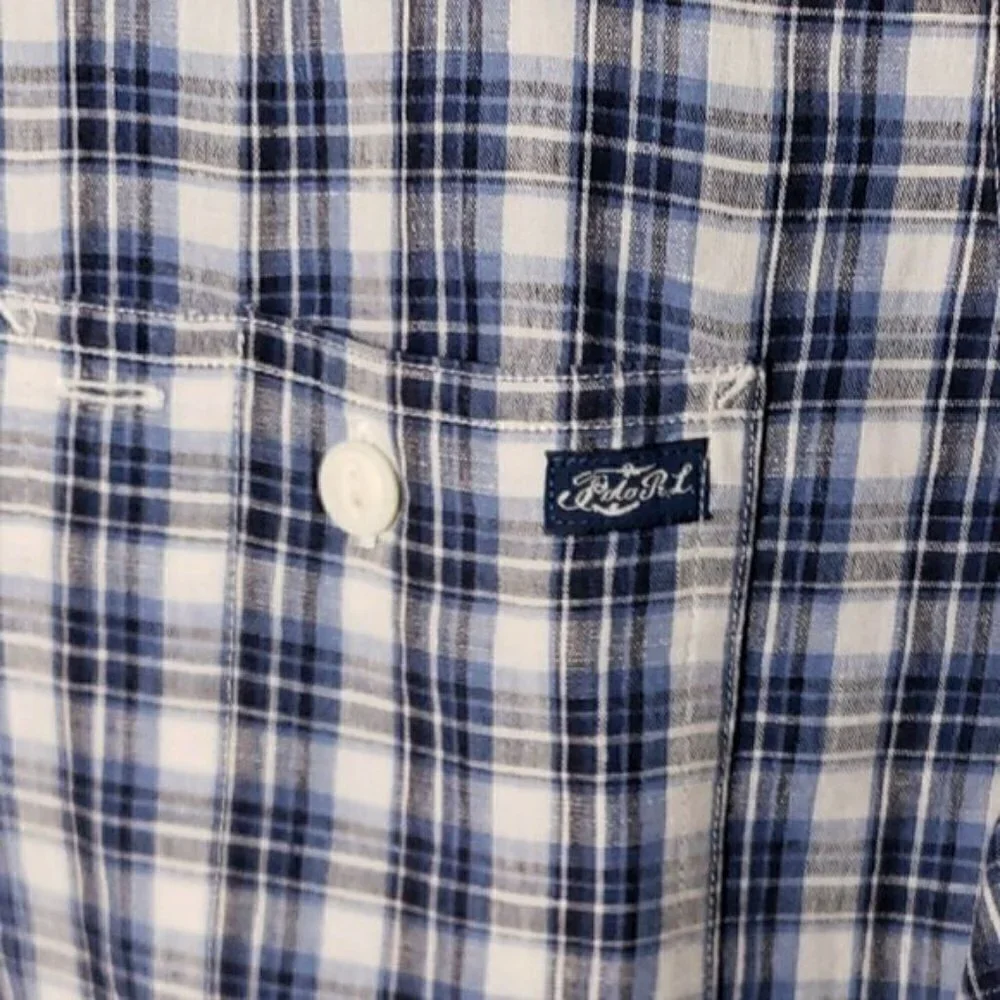 Polo Ralph Lauren Linen Blend Plaid Button Down